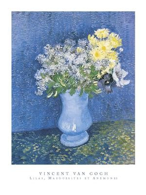 Vincent van Gogh Lilas, Marguerites et Anémones Art Print - Floral Wall Decor