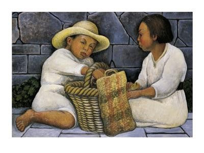 Diego Rivera Dos Ninos Art Print - Authentic Mexican Art Wall Decor
