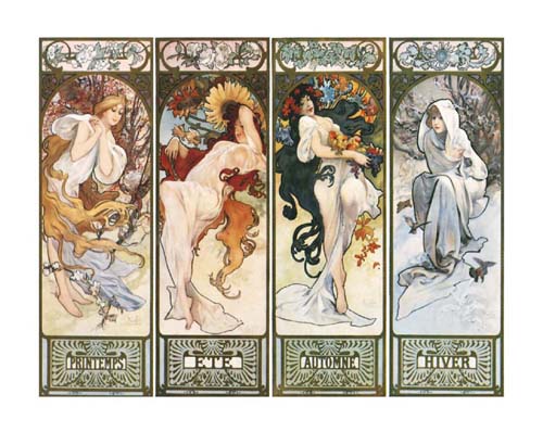 Les Saisons by Alphonse Mucha Art Print - Seasonal Wall Decor