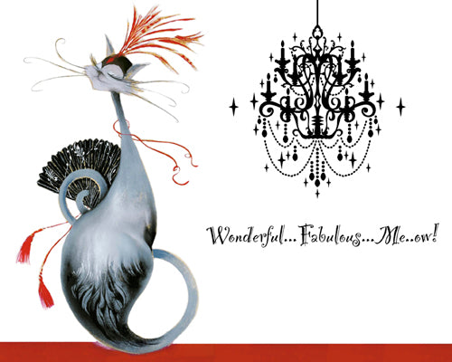 Wonderful... Fabulous... Meow! Catitudes by Marilyn Robertson - Whimsical Feline Art Print