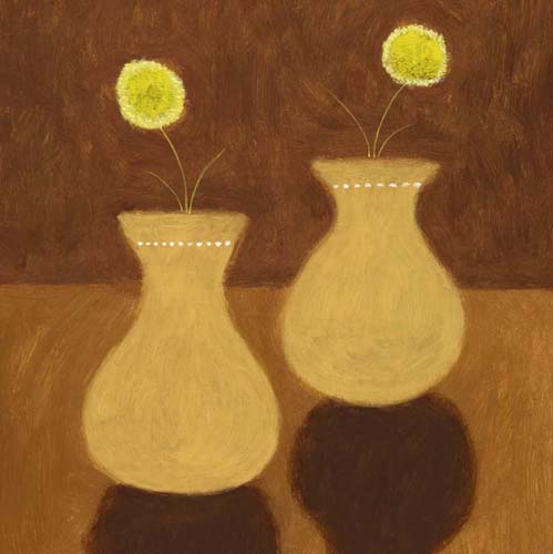 Two Yellow Flowers II by Jamie Oliver Wall Art Décor 19 3/4 x 19 3/4 Art Print