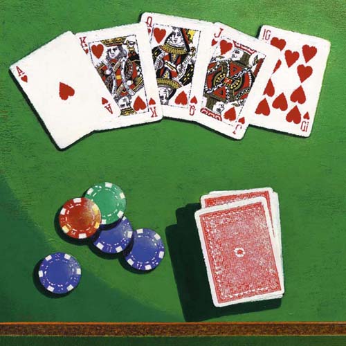 Framed Poker by Bill Romero | 19 3/4 x 19 3/4