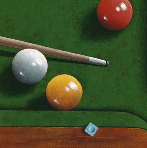 Billiards by Bill Romero Wall Art Décor 19 3/4 x 19 3/4 Art Print