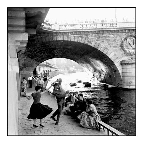 Framed Rock n Roll sur les Quais de Paris by Paul Almasy | 11 3/4 x 11 3/4...