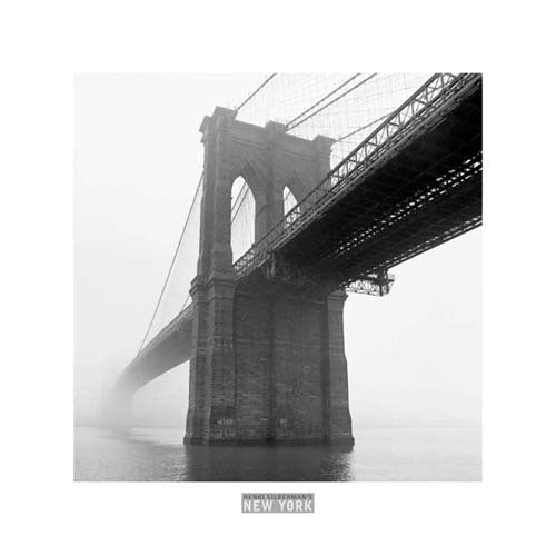 Framed Brooklyn Bridge Fog by Henri Silberman | 11 3/4 x 11 3/4