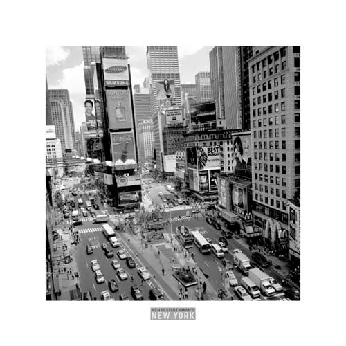 Times Square Afternoon Art Print by Henri Silberman - Modern Cityscape Wall Décor 11.75 x 11.75