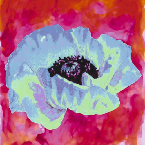 Blue Poppy Art Print by Yvonne Dulac - Vibrant Floral Wall Decor for Home & Office