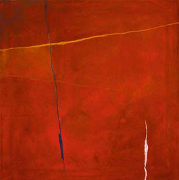 Abstract in Red by Andreas Charalambous - Modern Abstract Wall Art Print 11.75 x 11.75 inches