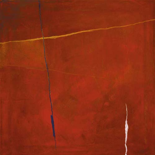 Abstract in Red by Andreas Charalambous - Modern Abstract Wall Art Print 11.75 x 11.75 inches