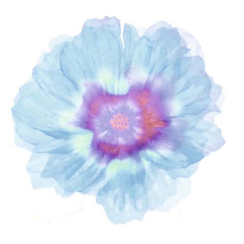 Fleur Bleue by Robin Art Print - Abstract Blue Floral Wall Art Décor