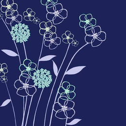 Ike Bana III by Kate Knight - Floral Abstract Art Print for Modern Home Decor 11.75 x 11.75 inch