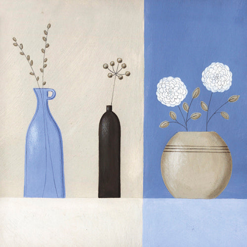 White Chrysanthemums by Lucy Barnard Wall Art Décor 11 3/4 x 11 3/4 Art Print