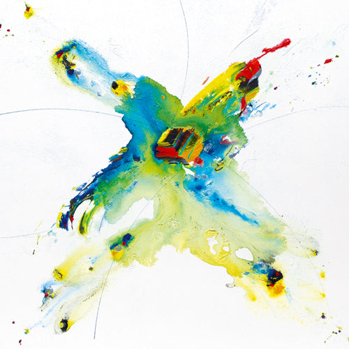 Flying Colours II by Hansjorg Furrer - Abstract Square Wall Art Print 11 3/4 x 11 3/4 inch
