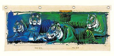 White Tigers by Rolf Knie Wall Art Décor 19 3/4 x 39 1/2 Art Print