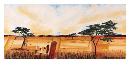 Bhundu Landscape I by Emilie Gerard Wall Art Décor 19 3/4 x 39 1/2 Art Print
