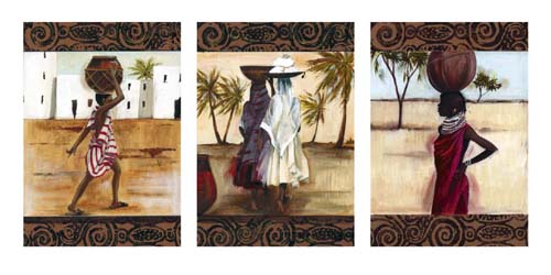 Off to Market by Emilie Gerard Wall Art Décor 19 3/4 x 39 1/2 Art Print