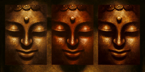 Buddha in Three Lights by Mahayana Wall Art Décor 19 3/4 x 39 1/2 Art Print