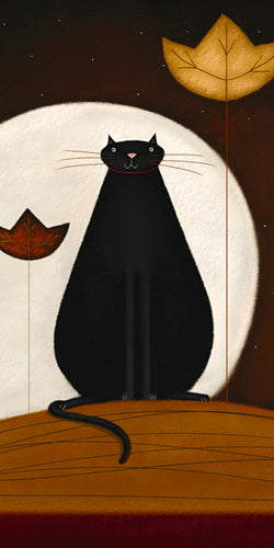 Cat and the Moon II by Jo Parry Wall Art Décor 39 1/2 x 19 3/4 Art Print