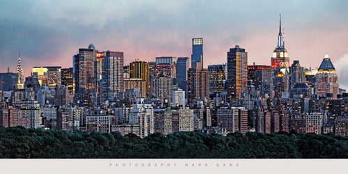 Framed New York Skyline by Hank Gans | 19 3/4 x 39 1/2