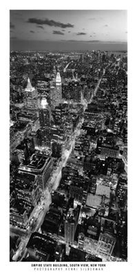 From the Empire State Building, South View by Henri Silberman - Iconic NYC Art Print 39.5 x 19.3