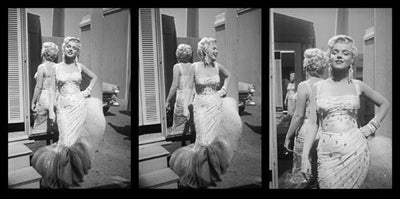 Framed Marilyn Monroe, White Beaded Gown by Gene Lester | 19 3/4 x 39 1/2 ...
