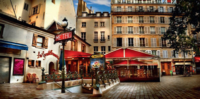 Framed Paris, Métro Saint-Michel by Stéphane Rey-Gorrez | 19 3/4 x 39 1/2 ...