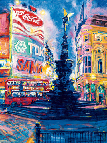 Piccadilly Circus, London Art Print by Roy Avis - Iconic Cityscape Wall Decor 31.5 x 23.5
