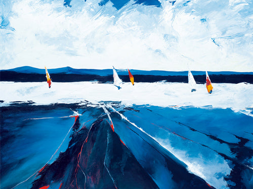 Riding the Waves Art Print by Candice Tait - Beach & Ocean Wall Decor