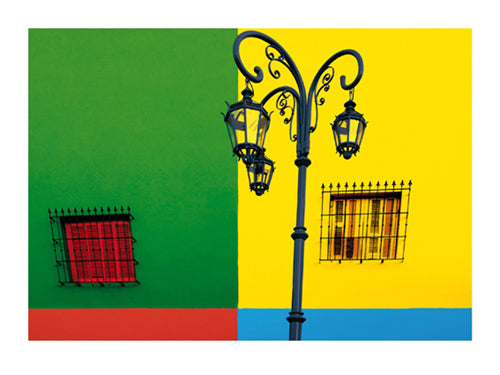 La Boca, Buenos Aires I by Dan Leffel - Vibrant Cityscape Art Print 23.5x18.5 Inch