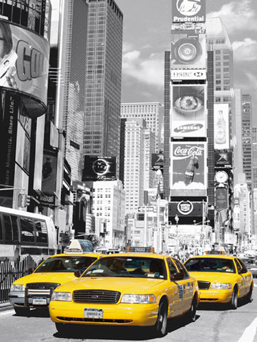 Times Square I Art Print by Henri Silberman - Modern Cityscape Wall Décor