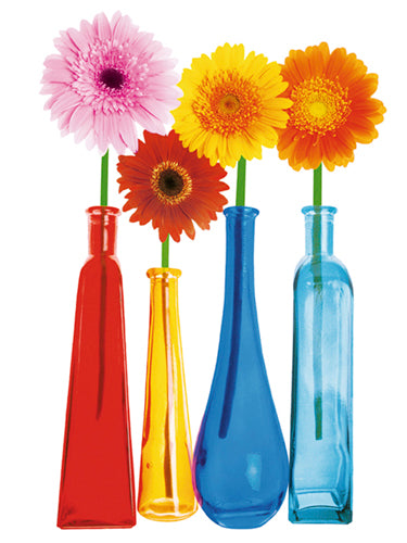 Four Gerberas by Bryan Peterson - Floral Wall Art Print for Home Décor 31.5 x 23