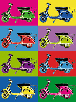 Vesparama by Myrjam Tell - Abstract Scooter Art Print | Modern Wall Decor 31.5