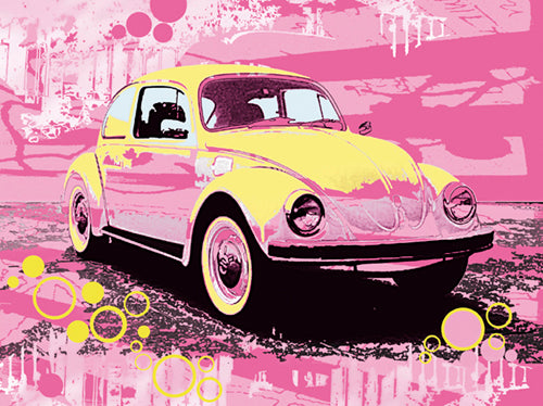 Vintage Beetle by Michael Cheung Art Print - 23.5 x 31.5 Car Wall Decor