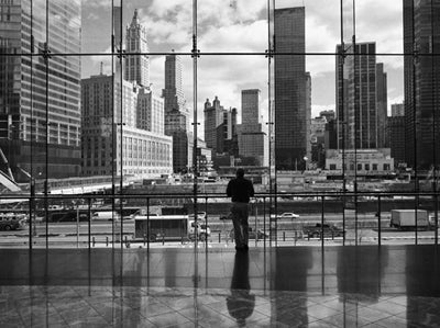 Looking at Ground Zero by Henri Silberman - Powerful 9/11 Memorial Art Print | 23.5 x 31.5 Wall Décor