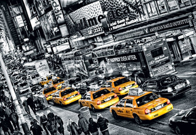 Cabs Queue by Michael Feldmann - Cityscape Wall Art Print for Modern Home & Office Decor