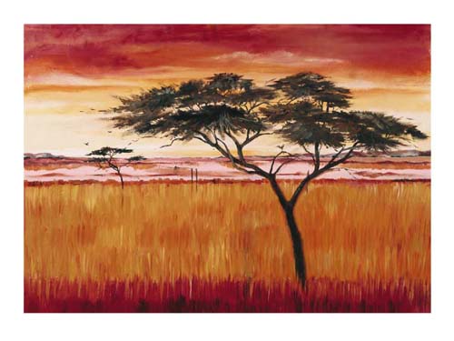 Serengeti Dawn Art Print by Emilie Gerard - African Wildlife Wall Décor 23.5 x 3 inch