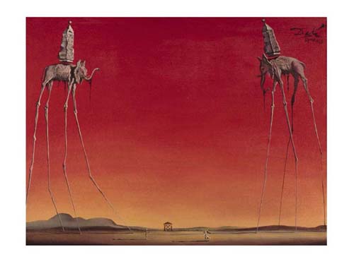 Salvador Dali Les Elephants Art Print - Surrealism Wall Decor 23.5 x 31.5