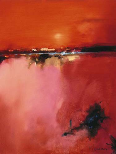 Orange Horizon Art Print by Peter Wileman | Abstract Landscape Wall Decor