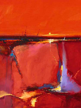Red Horizon by Peter Wileman - Abstract Seascape Wall Art Print 31.5 x 22.5