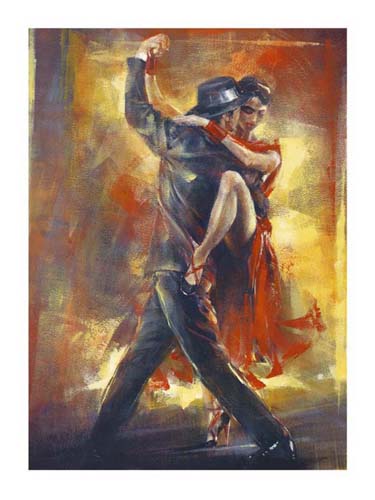 Tango Argentino Art Print by Pedro Alvarez - Modern Dance Wall Decor 31.5 x 23