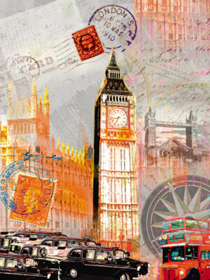 London Vintage by Robin Jules Art Print - 31.5 x 23.5 Wall Décor for Home & Office