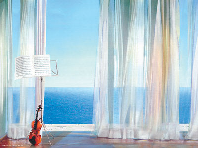 L'Air du Temps Violine by Isabelle Aubonne - Elegant Wall Art Print for Home Décor 23.5 x 31