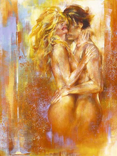 Alain Dumas Les Amoureux II Art Print - Romantic Abstract Wall Decor 31.5 x 2...