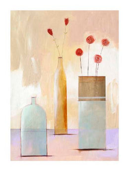 Still Life on Blue Table by Nicola Evans - Modern Abstract Art Print | Shop Now