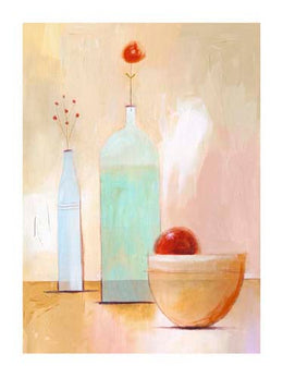Still Life on Yellow Table by Nicola Evans Art Print - Modern Wall Decor 31.5 x 23.5