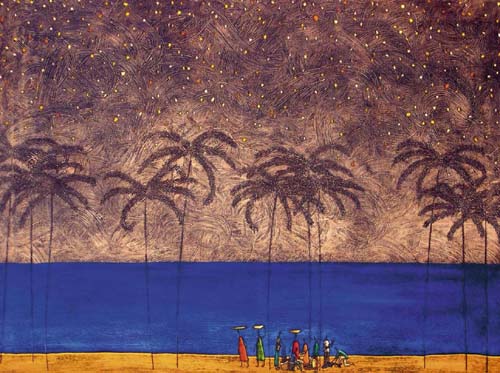 By the Beach by Alvar Farre Art Print - Coastal Wall Décor 23.5 x ...