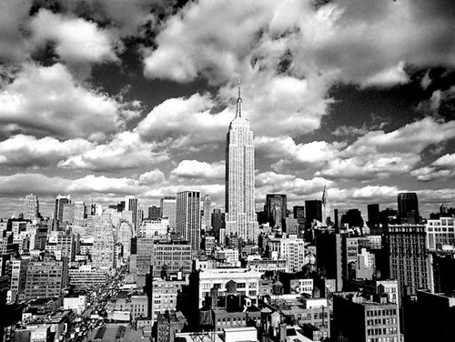 Henri Silberman Sky Over Manhattan Art Print - Modern Cityscape Wall Decor 23.5 x 31.5