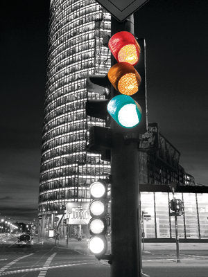 Traffic Lights Art Print by Gavin Hellier - Modern Cityscape Wall Decor 31.5 x 23.5