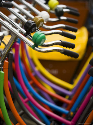 Colourful Bikes Amsterdam I by Neil Emmerson - Vibrant Cityscape Art Print for Modern Home Décor