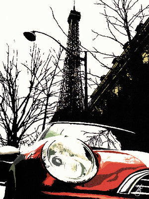 Framed Eiffel Tower & Mini by Jo Fairbrother | 31 1/2 x 23 1/2